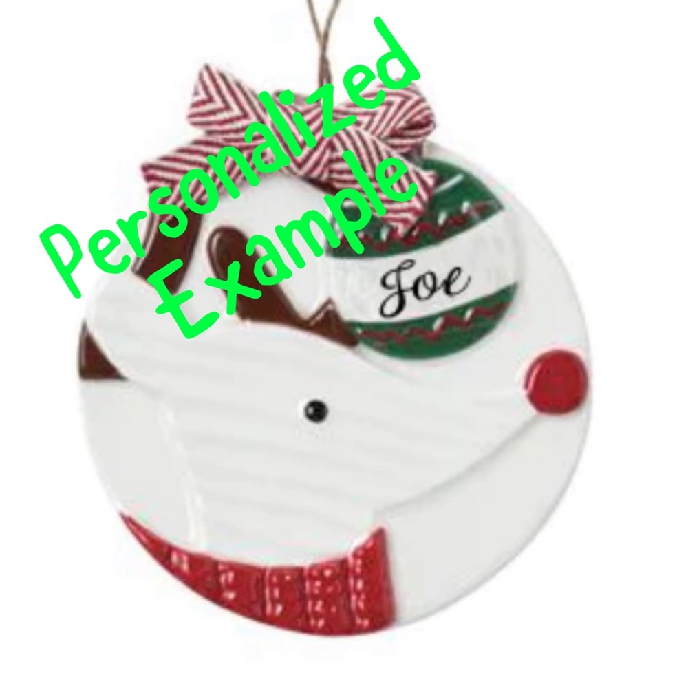 NEW Mud Pie Personalizable Ornament Rudolph Reindeer NIB